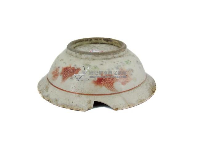 紅綠彩金魚水草紋撇口缽藏品圖，第2張