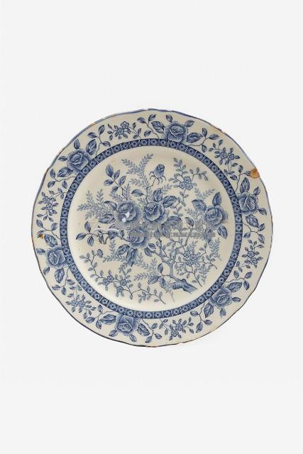 青花折枝玫瑰花樹紋花口盤藏品圖，第1張