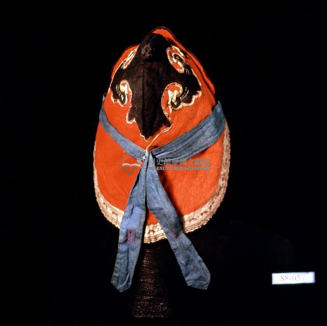 黑色如意雲紋綉樣童帽藏品圖，第2張