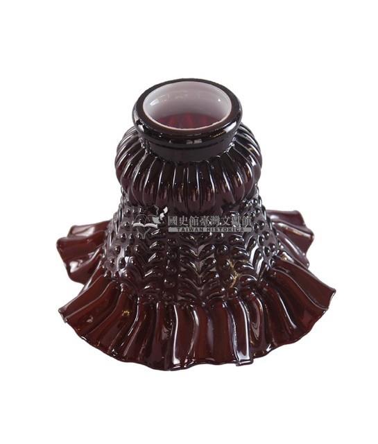 咖啡色浮雕玻璃燈罩藏品圖，第2張