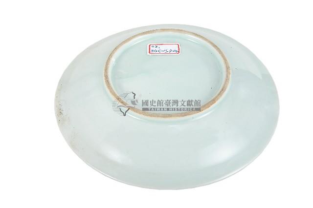 青花日本武士帽盔紋青白瓷盤藏品圖，第2張