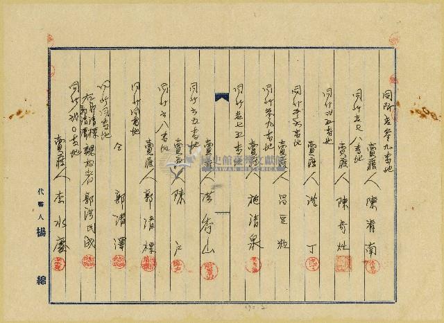 昭和十六年陳奇灶等土地賣買契約證書藏品圖，第2張