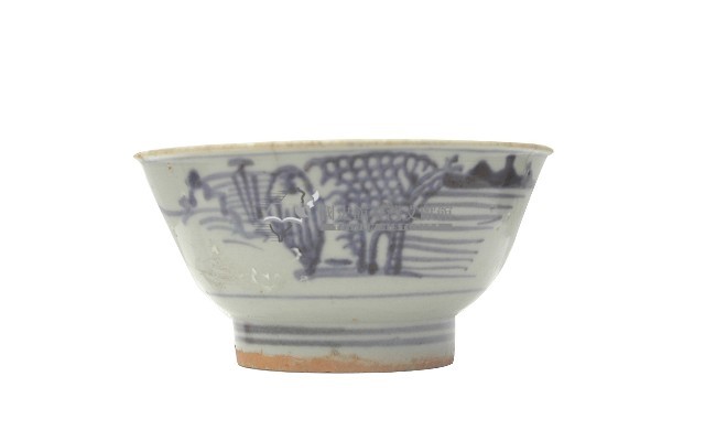 青花山水紋碗藏品圖，第2張
