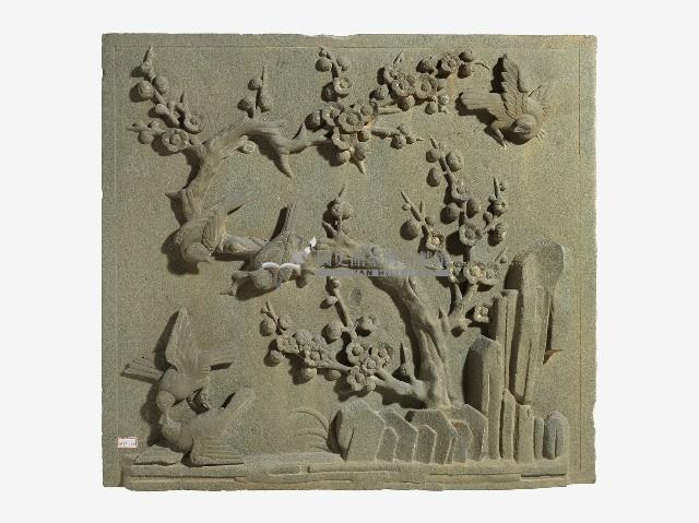 喜上梅梢石板一對藏品圖，第1張