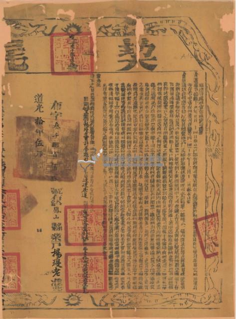 道光十年布字參千捌百伍拾號右給鳳山縣業戶楊瓊老之契尾藏品圖，第2張