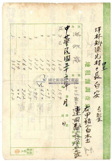 民國三十六年白水土白添丁籍貫證明申請書藏品圖，第2張