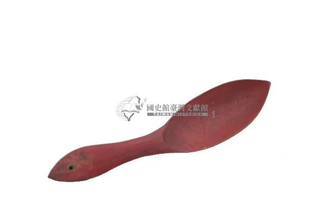 棗紅色短柄木匙藏品圖，第2張