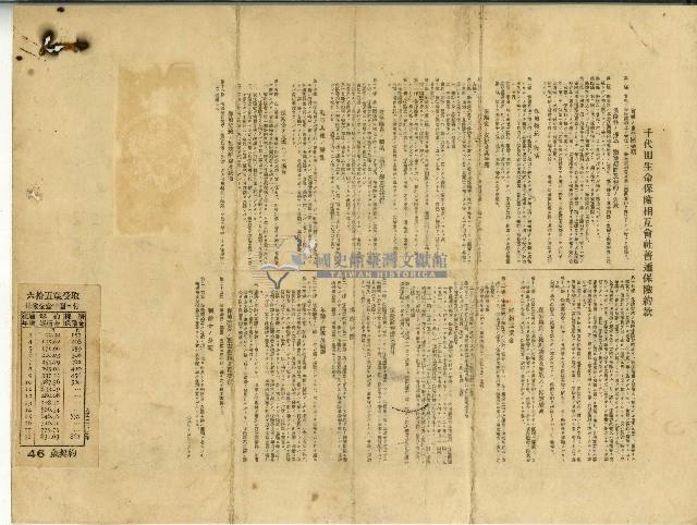 昭和十五年洪丁福保險證券藏品圖，第2張