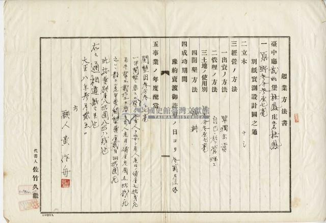 大正十五年黃作舟官有原野豫約賣渡願藏品圖，第12張