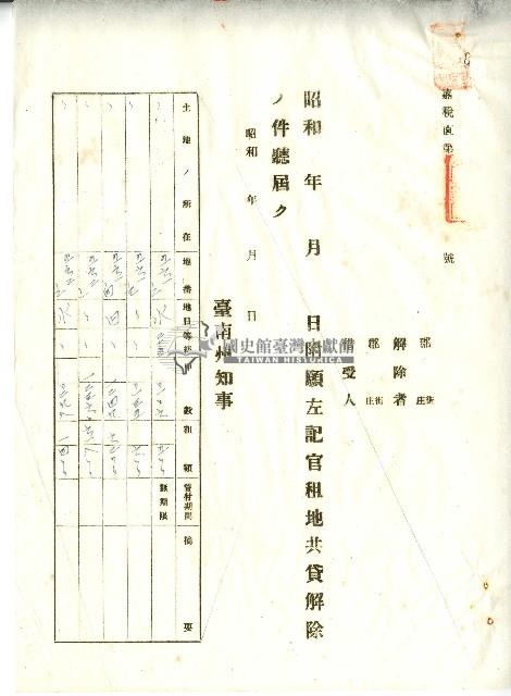昭和十年官租地共貸解除證明藏品圖，第22張