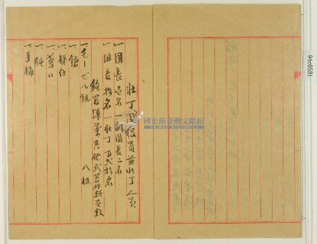 明治三十六年新竹廳聯合壯丁團役員當選認可願藏品圖，第6張