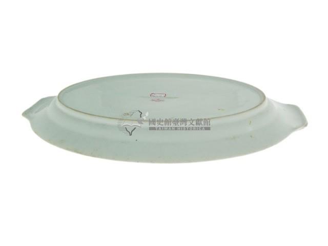 雙耳粉紅線紋橢圓形瓷盤（多組）藏品圖，第6張