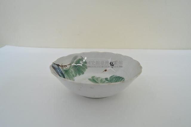 釉上彩仙鶴樹石缽藏品圖，第3張
