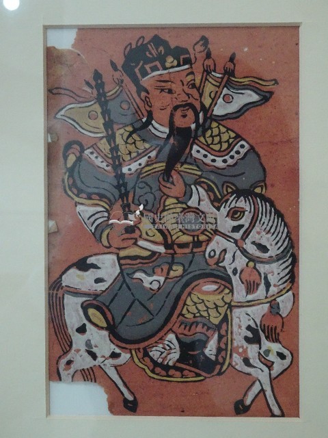 裱框門神武將彩繪藏品圖，第3張