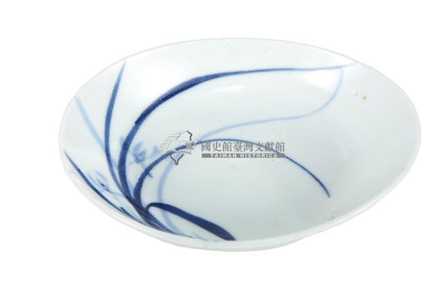 青花蘭草紋橢圓型瓷盤藏品圖，第1張