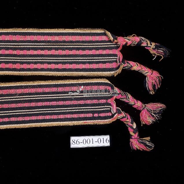 泰雅族粉色橫紋腰帶藏品圖，第1張