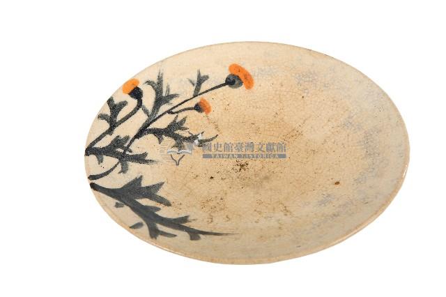 彩繪蒲公英紋盤藏品圖，第1張