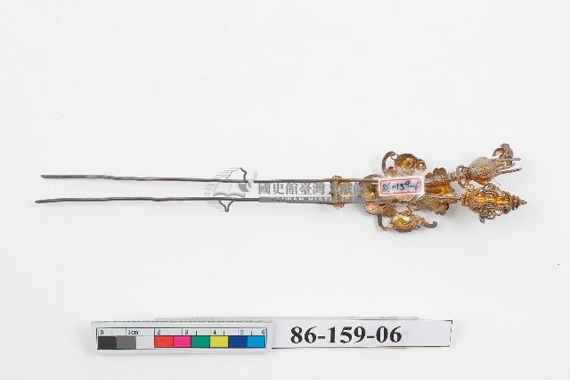 臺灣漢人族群鎏金髮釵藏品圖，第1張