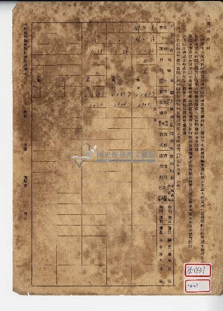 民國四十五年張錦與林換之土地權利變更登記聲請書附表藏品圖，第1張