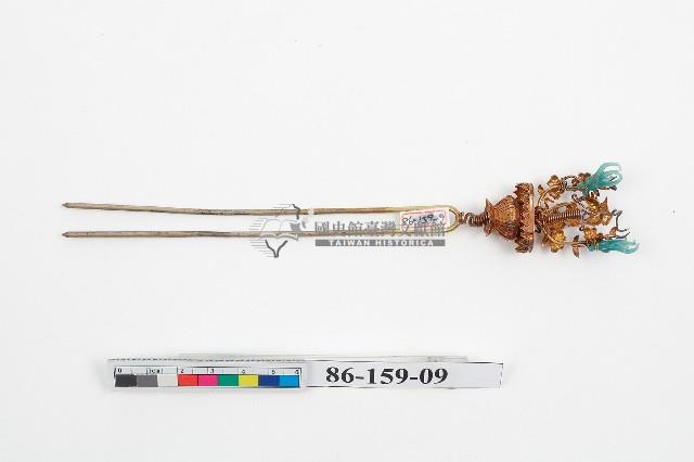 臺灣漢人族群鎏金髮釵藏品圖，第1張