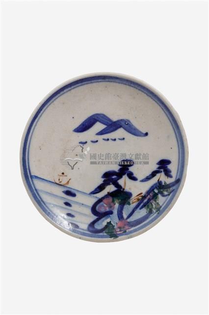 青花彩繪山水紋盤藏品圖，第1張