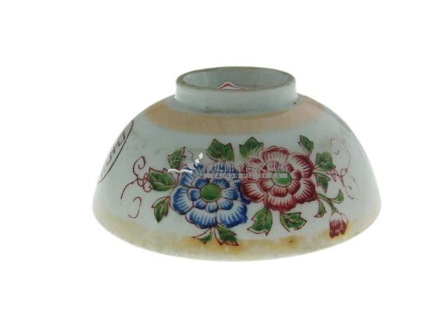 金口彩繪印紋折枝花卉紋瓷碗（多組）藏品圖，第4張