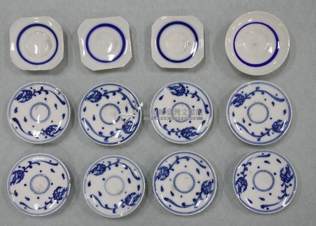 青花雙鳳紋碟、青花四方碟、青花圓碟（多組）藏品圖，第4張