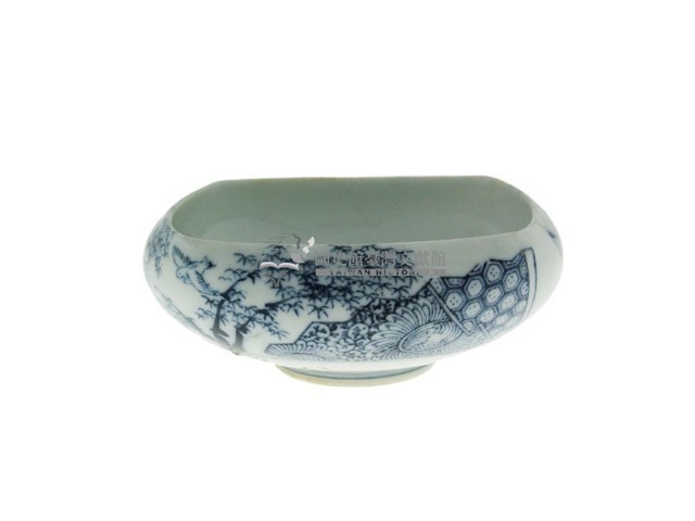 青花錦地庭院紋方型斂口碗（多組）藏品圖，第4張