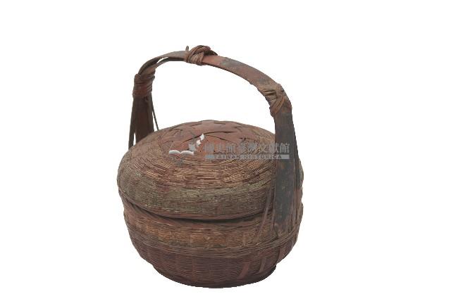 竹編扁圓有蓋小謝籃藏品圖，第2張