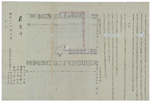 明治三十八年廖三雨等二人將共創對半平分拈鬮立分鬮契約藏品圖，第2張