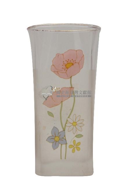 彩繪折枝花卉四方直筒玻璃杯藏品圖，第2張