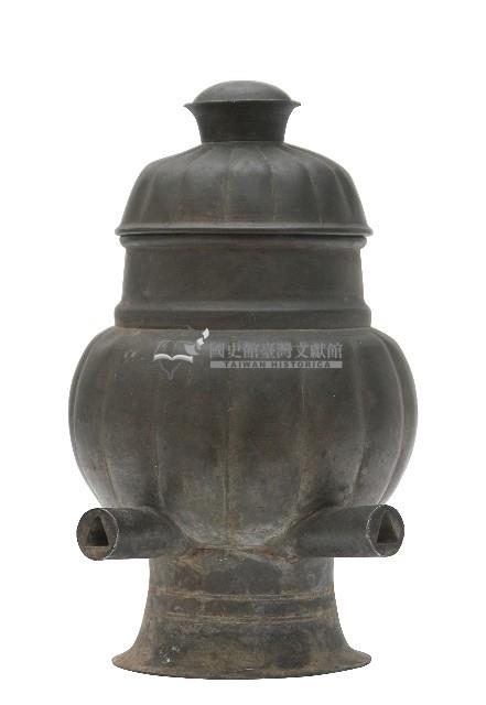 錫製瓜型蓋罐四管柱香油臺藏品圖，第2張