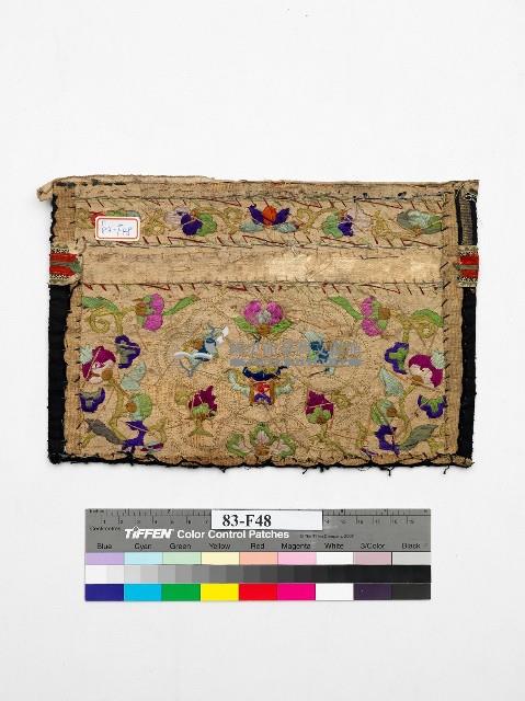 中國臺江苗族黑底黃縐繡繡片藏品圖，第2張