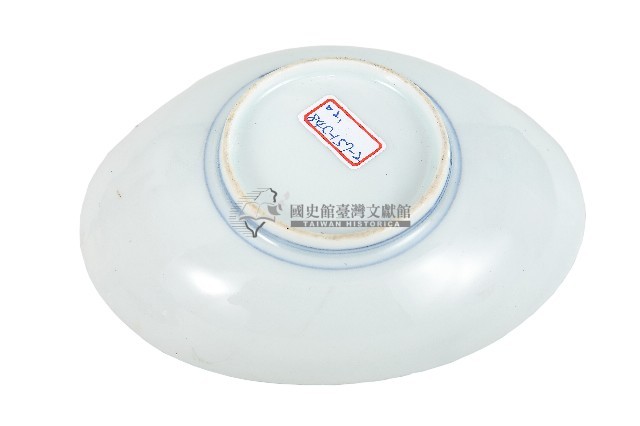 青花蘭草紋橢圓型瓷盤藏品圖，第2張