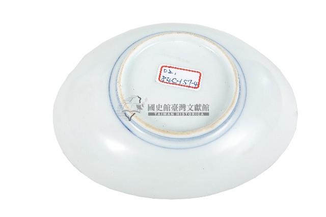 青花蘭草紋橢圓型瓷盤藏品圖，第2張