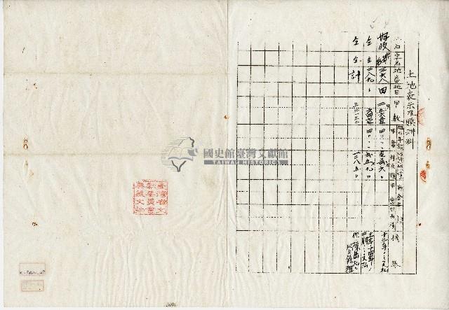 大正十年陳實華土地贌耕契約書藏品圖，第2張