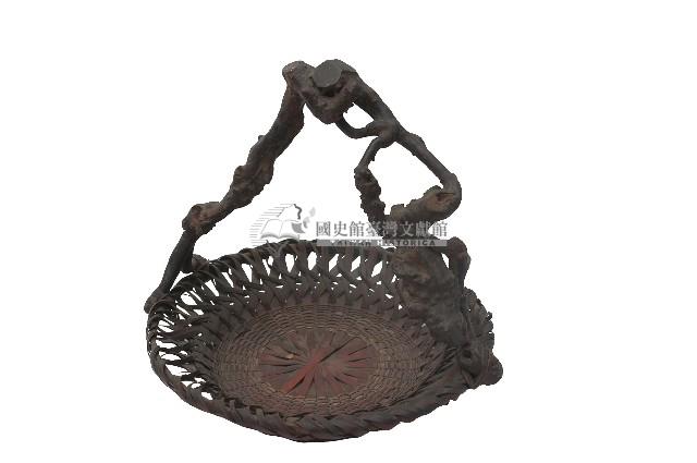 圓形淺盤手提竹籃藏品圖，第2張