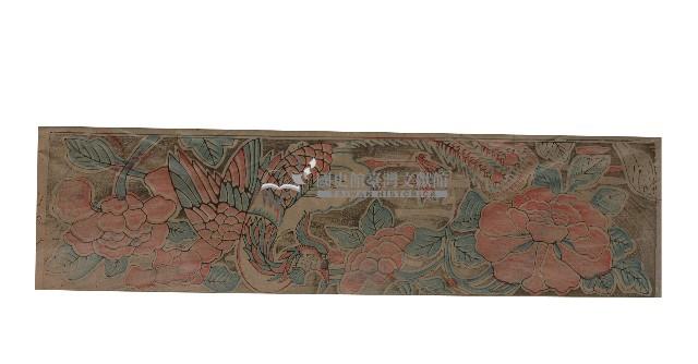 鳳凰牡丹彩紙有框版畫藏品圖，第2張