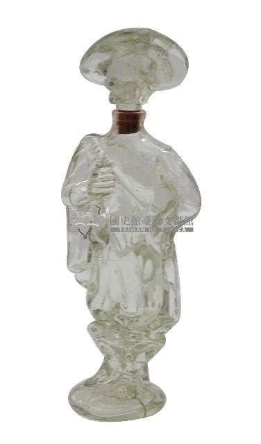 戴帽西洋人物造型帶蓋玻璃瓶藏品圖，第2張