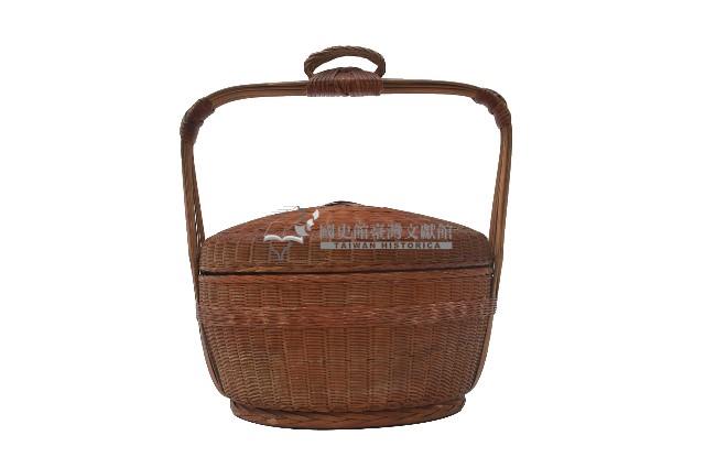 竹編扁圓髹漆小謝籃藏品圖，第2張