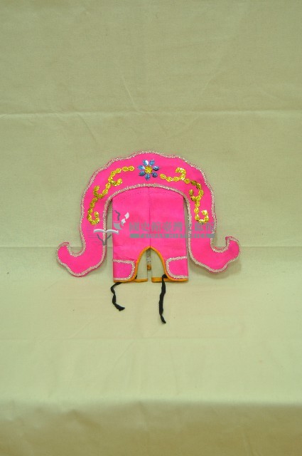 豫劇淺紅色帽藏品圖，第2張