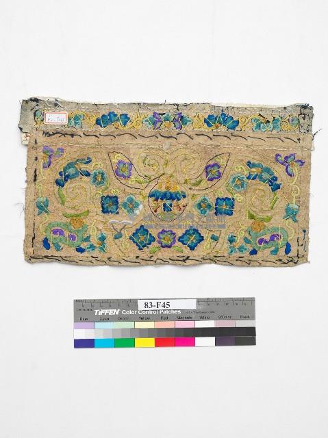 中國臺江苗族黑底藍色刺繡繡片藏品圖，第2張