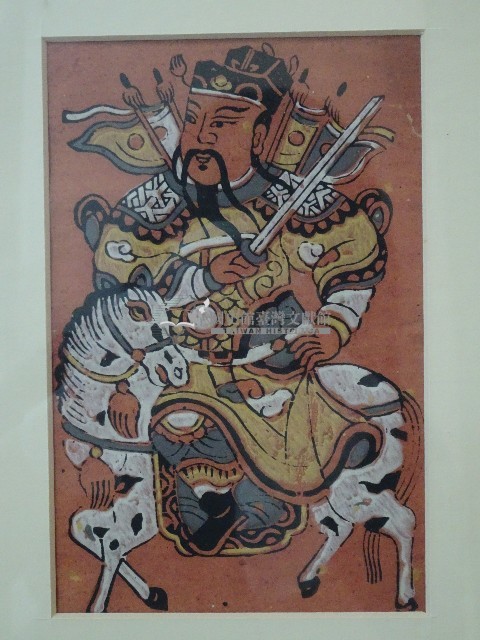 裱框門神武將彩繪藏品圖，第2張