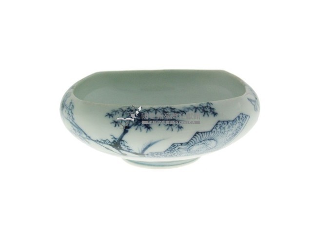 青花錦地庭院紋方型斂口碗（多組）藏品圖，第2張