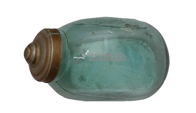 淡青綠色傾斜式金屬蓋透明玻璃罐藏品圖，第2張