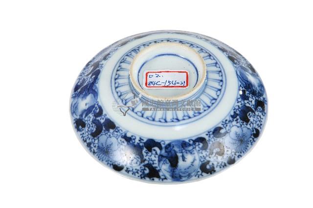 青花纏枝花卉開光山水花輪花紋碗藏品圖，第2張