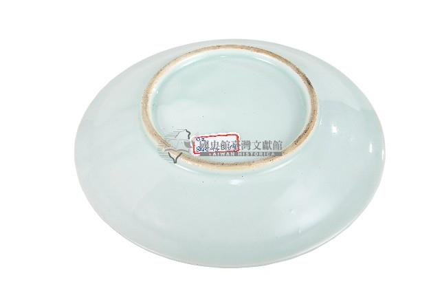 青花日本武士帽盔紋青白瓷盤藏品圖，第2張