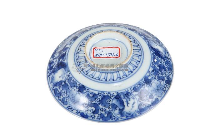 青花纏枝花卉開光山水花輪花紋碗藏品圖，第2張