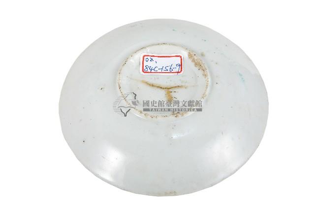 釉上彩繪印花團花波浪紋盤藏品圖，第2張