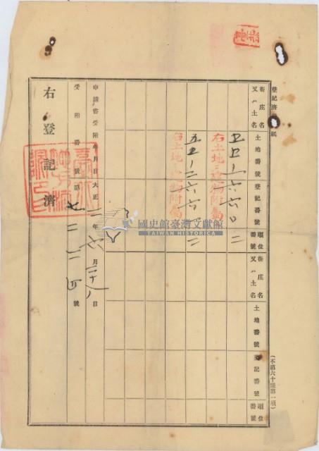 大正二年6月二十八日大加蚋堡艋舺劉張氏賢胎借字藏品圖，第6張